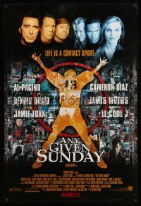 8k069 ANY GIVEN SUNDAY advance DS 1sh '99 Al Pacino, Cameron Diaz, Jamie Foxx, football!