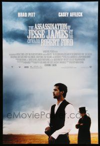 8k074 ASSASSINATION OF JESSE JAMES advance DS 1sh '07 Brad Pitt, Casey Affleck, outlaws!