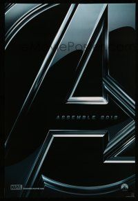 8k081 AVENGERS teaser DS 1sh '12 Chris Hemsworth, Scarlett Johansson, Robert Downey Jr!