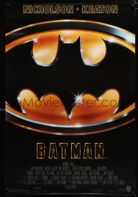8k086 BATMAN 1sh '89 Michael Keaton, Jack Nicholson, directed by Tim Burton!