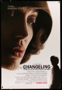 8k134 CHANGELING advance DS 1sh '08 extreme close-up of Angelina Jolie, Clint Eastwood directed!