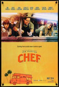 8k144 CHEF teaser DS 1sh '14 great image of Jon Favreu, Sofia Vagara, John Leguizamo!