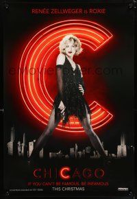 8k148 CHICAGO teaser 1sh '02 sexy dancer Renee Zellweger as Roxie!