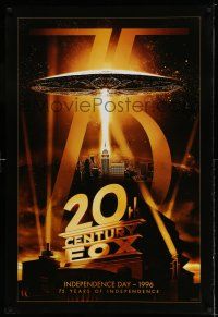 8k009 20TH CENTURY FOX 75TH ANNIVERSARY 27x40 commercial poster '10 image from Independence Day!