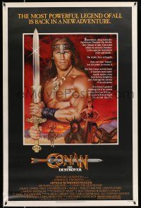 8k172 CONAN THE DESTROYER 1sh '84 Arnold Schwarzenegger is the most powerful legend of all!