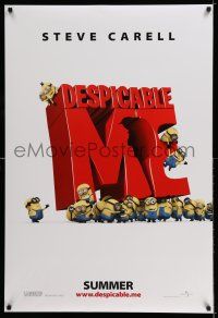 8k218 DESPICABLE ME Summer advance DS 1sh '10 Steve Carell, cute CGI, cool title treatment!