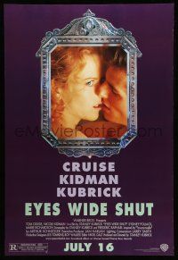 8k252 EYES WIDE SHUT advance DS 1sh '99 Stanley Kubrick, romantic c/u of Tom Cruise & Nicole Kidman!