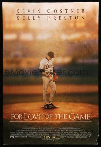 8k269 FOR LOVE OF THE GAME advance DS 1sh '99 Sam Raimi, images of baseball pitcher Kevin Costner!