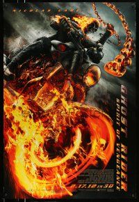 8k287 GHOST RIDER: SPIRIT OF VENGEANCE advance DS 1sh '12 Nicolas Cage, fiery motorcycle!