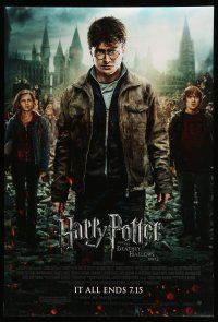 8k318 HARRY POTTER & THE DEATHLY HALLOWS PART 2 advance DS 1sh '11 Daniel Radcliffe in title role!