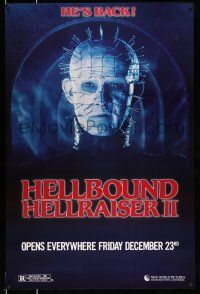 8k325 HELLBOUND: HELLRAISER II teaser 1sh '88 Clive Barker takes us on a descent into Hell, Pinhead