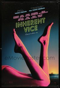 8k374 INHERENT VICE teaser DS 1sh '14 Joaquin Phoenix, Brolin, Wilson, sexy image of legs on beach