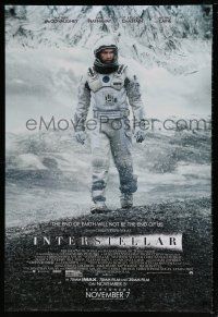 8k380 INTERSTELLAR advance DS 1sh '14 cool image of Matthew McConaughey walking in space suit!
