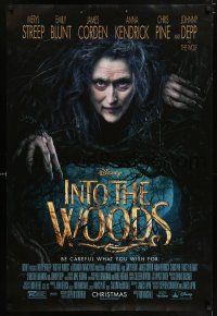 8k383 INTO THE WOODS advance DS 1sh '14 Disney, cool fantasy image of Meryl Streep as witch!