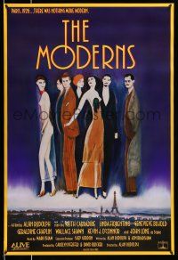 8k500 MODERNS 1sh '88 Alan Rudolph, cool artwork of trendy 1920's people by star Keith Carradine!