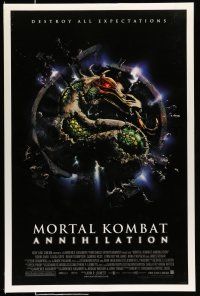 8k507 MORTAL KOMBAT ANNIHILATION DS 1sh '97 martial arts, cool exploding dragon logo!