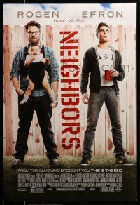 8k535 NEIGHBORS DS 1sh '14 Zac Efron w/red Solo cup, Seth Rogan & baby!
