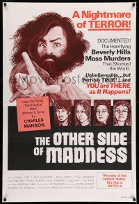 8k562 OTHER SIDE OF MADNESS 1sh '72 Charles Manson, horror art by Bill Proctor!