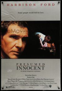 8k586 PRESUMED INNOCENT 1sh '90 Harrison Ford, Brian Dennehy, some people would kill for love!