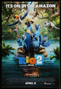 8k627 RIO 2 style C advance DS 1sh '14 wacky image of tourist birds, it's on in the Amazon!