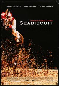 8k651 SEABISCUIT advance DS 1sh '03 horse racing jockey Tobey McGuire & most famous underdog!