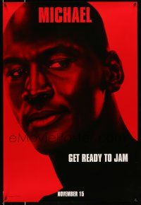 8k695 SPACE JAM teaser DS 1sh '96 cool close-up of basketball star Michael Jordan!