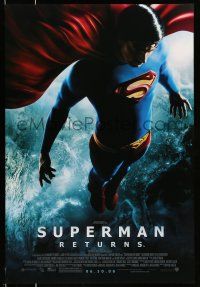 8k733 SUPERMAN RETURNS advance DS 1sh '06 Bryan Singer, great full-length image of Routh in space!