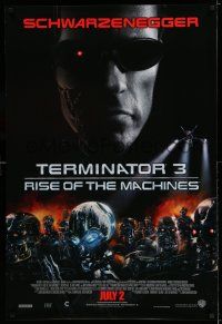 8k756 TERMINATOR 3 int'l advance 1sh '03 Arnold Schwarzenegger, creepy image of killer robots!