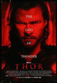 8k767 THOR advance DS 1sh '11 cool image of Chris Hemsworth in the title role!