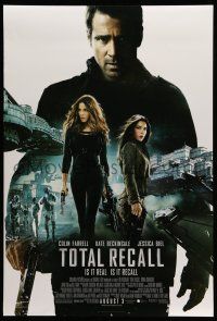 8k778 TOTAL RECALL advance DS 1sh '12 Colin Farrell, Kate Beckinsale, Jessica Biel, what is real?