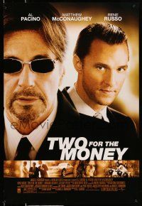 8k810 TWO FOR THE MONEY 1sh '05 close-ups of Al Pacino, Matthew McConaughey!