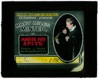 8m137 ANNIE FOR SPITE glass slide '17 rich old lady leaves her fortune to orphan Mary Miles Minter!