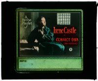 8m150 CONVICT 993 glass slide R22 close up of Irene Castle looking scared in her prison cell!