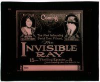 8m189 INVISIBLE RAY glass slide '20 one of the first science fiction serials, 15 thrilling episodes