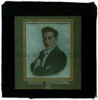 8m220 SESSUE HAYAKAWA English glass slide '10s the great Asian actor at the height of his career!