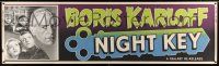 8m089 NIGHT KEY paper banner R54 spooky Boris Karloff, Jean Rogers, Universal released by Realart!