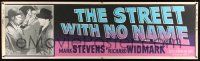 8m108 STREET WITH NO NAME paper banner R54 Richard Widmark with gun & staring down Mark Stevens!