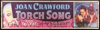 8m118 TORCH SONG paper banner '53 unusual art of tough baby Joan Crawford, Michael Wilding