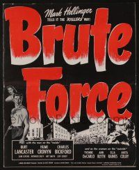 8m340 BRUTE FORCE pressbook '47 Jules Dassin, barechested Burt Lancaster & sexy Yvonne DeCarlo!