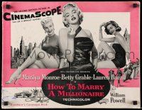 8m505 HOW TO MARRY A MILLIONAIRE pressbook '53 sexy Marilyn Monroe, Betty Grable & Lauren Bacall!