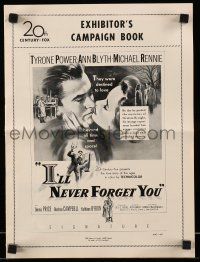 8m508 I'LL NEVER FORGET YOU pressbook '51 Tyrone Power travels back in time to meet Ann Blyth!