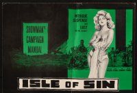 8m518 ISLE OF SIN pressbook '62 half-clad sexy castaway, the desperate and the damned!