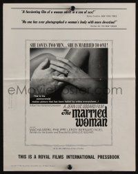 8m574 MARRIED WOMAN pressbook '65 Jean-Luc Godard's Une femme mariee, controversial sex triangle!