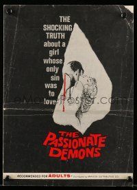 8m628 PASSIONATE DEMONS pressbook '62 Margarete Robsahm in title role, Passionate Demons!
