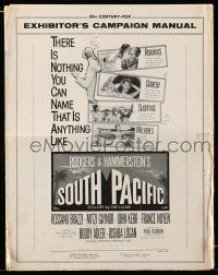 8m700 SOUTH PACIFIC pressbook '59 Rossano Brazzi, Mitzi Gaynor, Rodgers & Hammerstein musical!