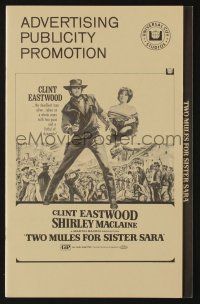 8m756 TWO MULES FOR SISTER SARA pressbook '70 art of gunslinger Clint Eastwood & Shirley MacLaine!