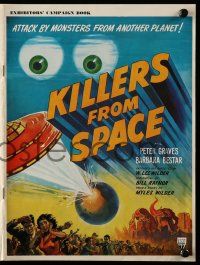 8m252 KILLERS FROM SPACE English pressbook '54 bulb-eyed men invade Earth from flying saucers!