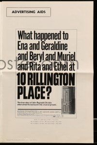 8m261 10 RILLINGTON PLACE pressbook '71 Attenborough, the story of the Christie sex-murders!