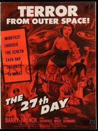 8m266 27th DAY pressbook '57 terror from space, five people given the power to destroy nations!