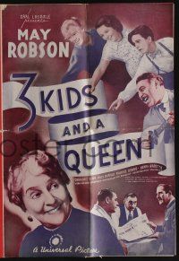 8m267 3 KIDS & A QUEEN pressbook '35 relatives wanted her fortune, roughnecks wanted her love!